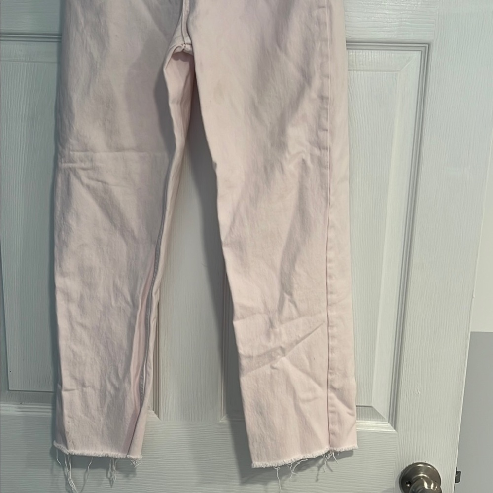 Zara Pink High Rise Jeans Soft Lightweight Denim - Picture 5 of 7